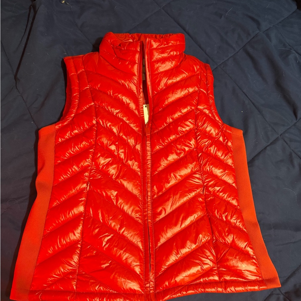 Calvin Klein Vibrant Red Quilted Vest